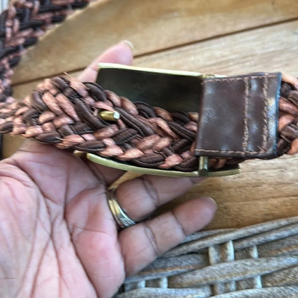 Weaved Women’s Brass Belt 36